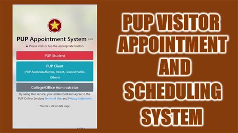 pupsis appointment|PUP UNVEILS APPOINTMENT SCHEDULING SYSTEM .